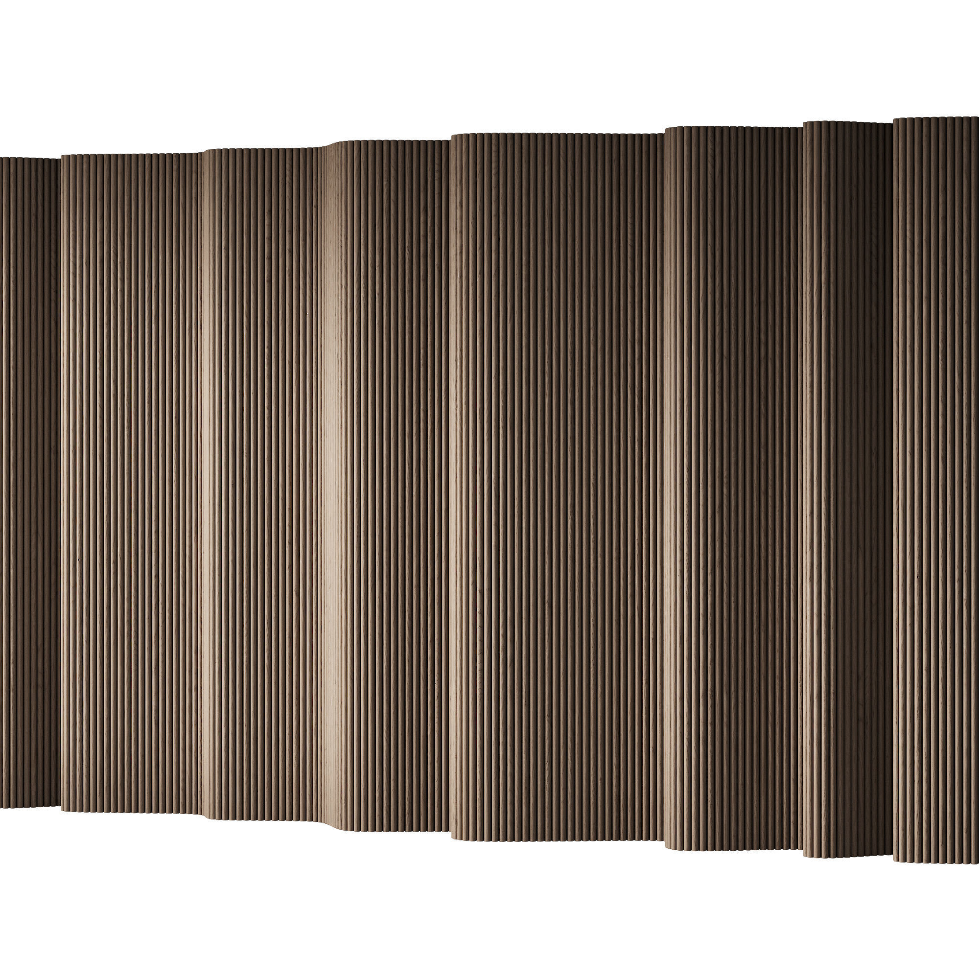 433 wall composition 14 wave fluted raised wood Reeded Panels 01 3D model_4