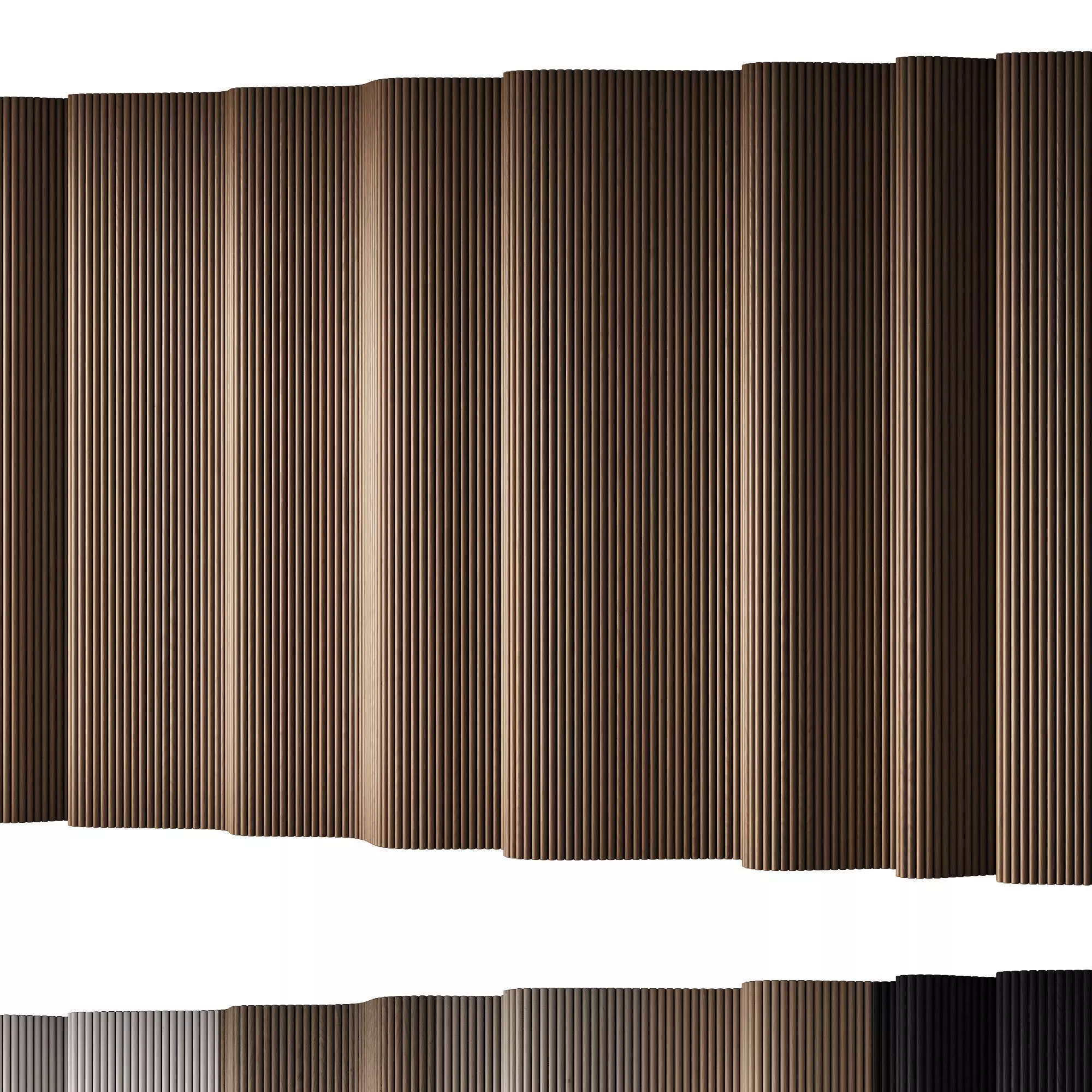 433 wall composition 14 wave fluted raised wood Reeded Panels 01 3D model_0