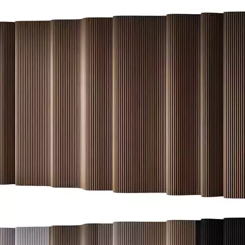 433 wall composition 14 wave fluted raised wood Reeded Panels 01