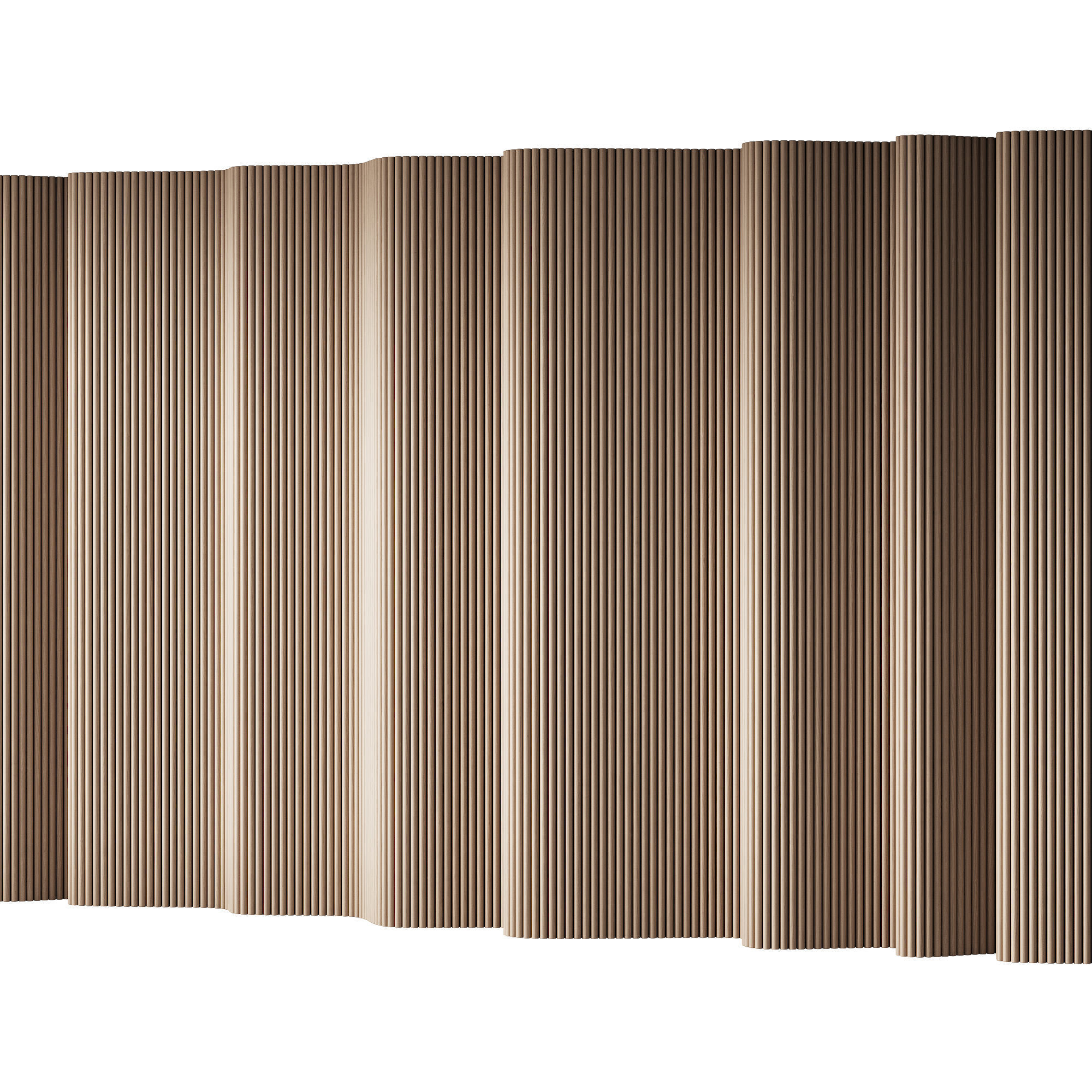 433 wall composition 14 wave fluted raised wood Reeded Panels 01 3D model_7