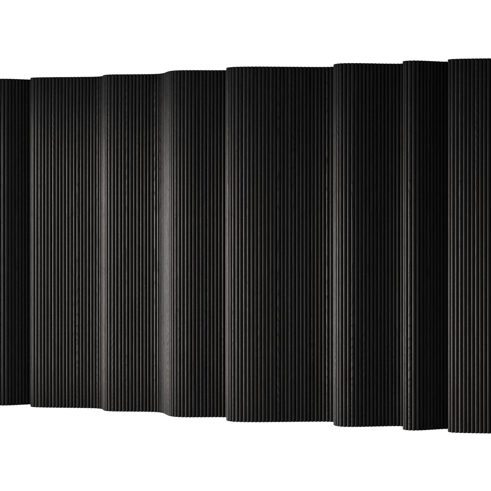 433 wall composition 14 wave fluted raised wood Reeded Panels 01 3D model_8
