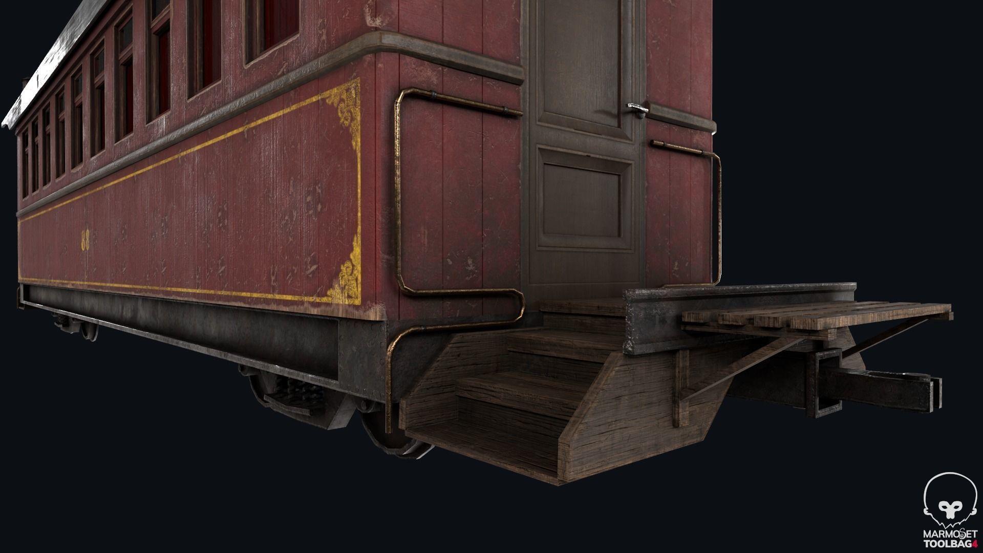 Low Poly Passenger Car Low-poly 3D model_5