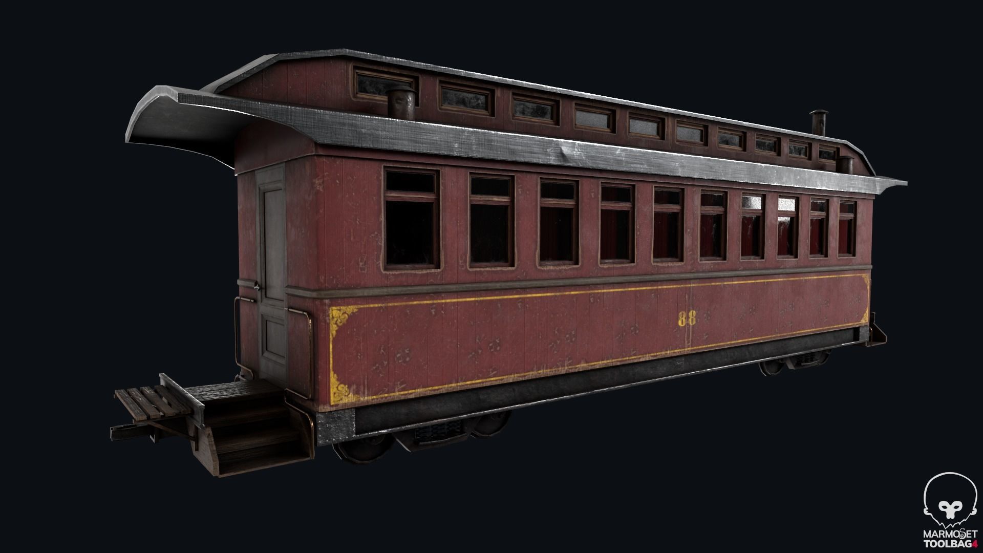 Low Poly Passenger Car Low-poly 3D model_2