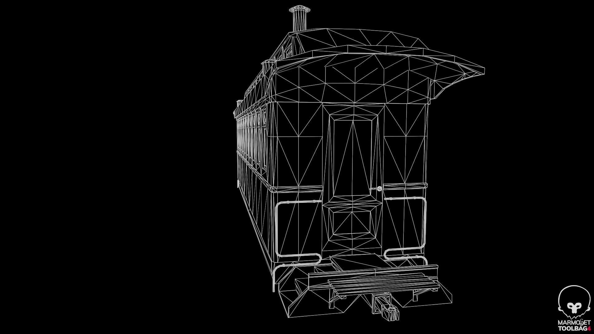 Low Poly Passenger Car Low-poly 3D model_14