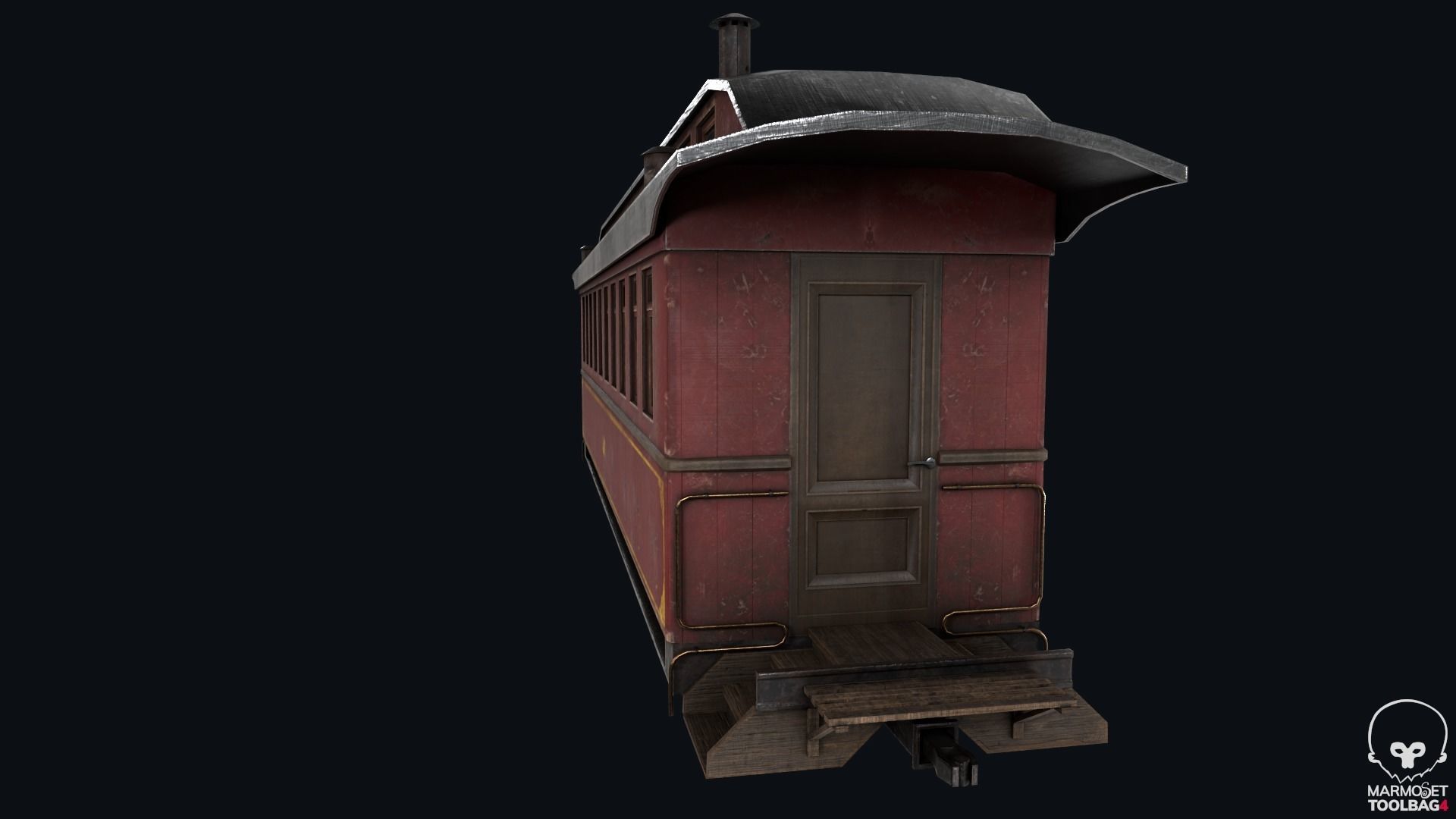 Low Poly Passenger Car Low-poly 3D model_4