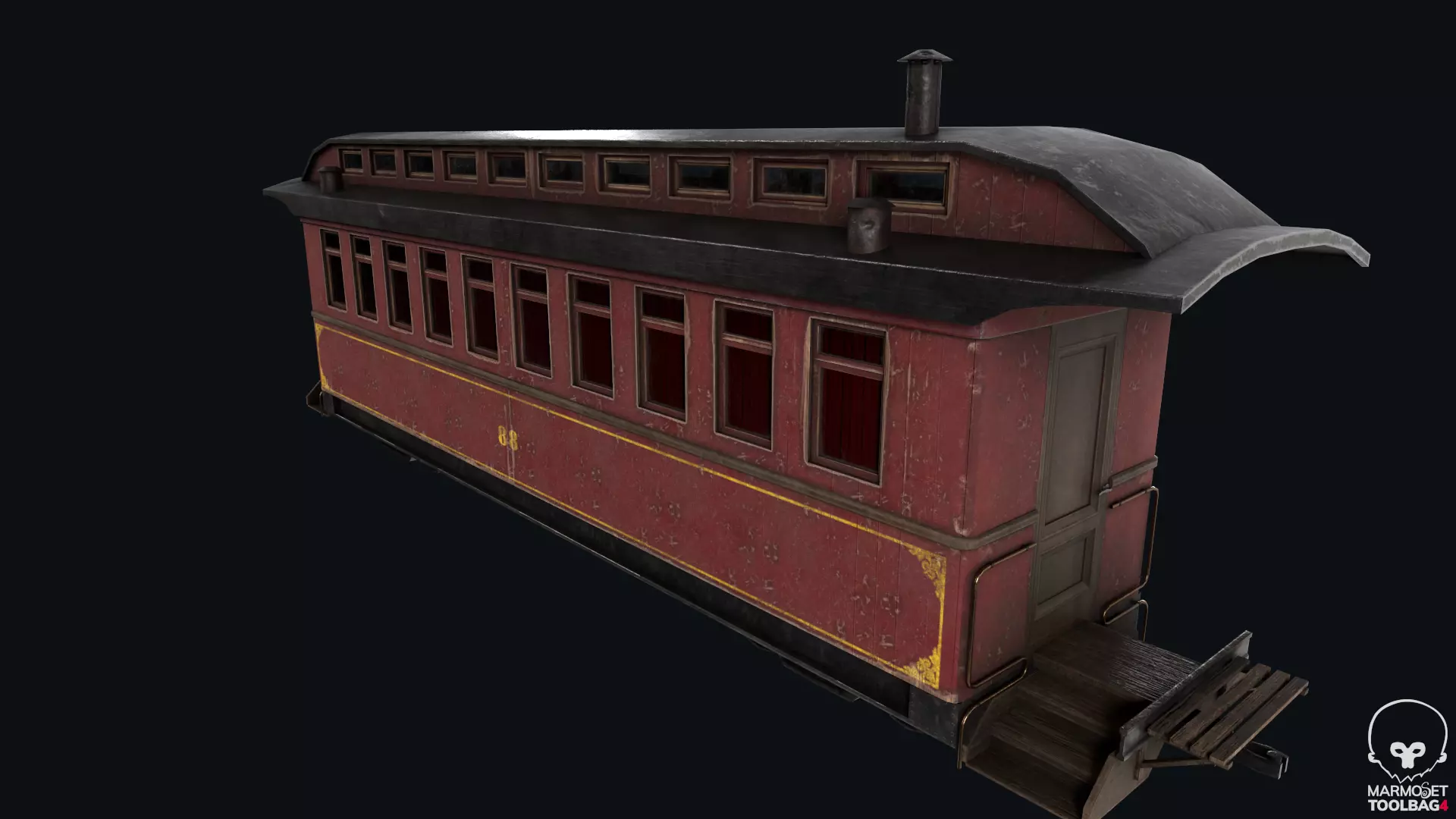 Low Poly Passenger Car Low-poly 3D model_0