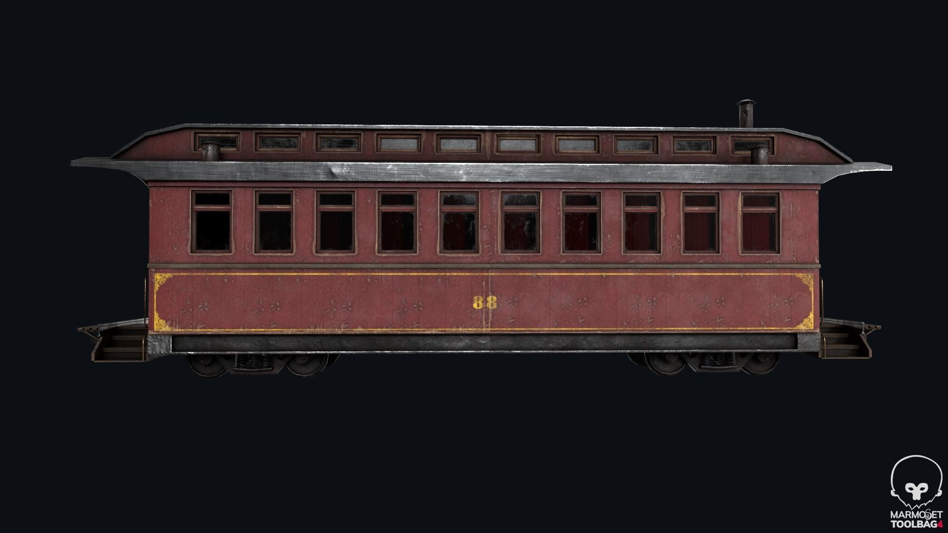 Low Poly Passenger Car Low-poly 3D model_1