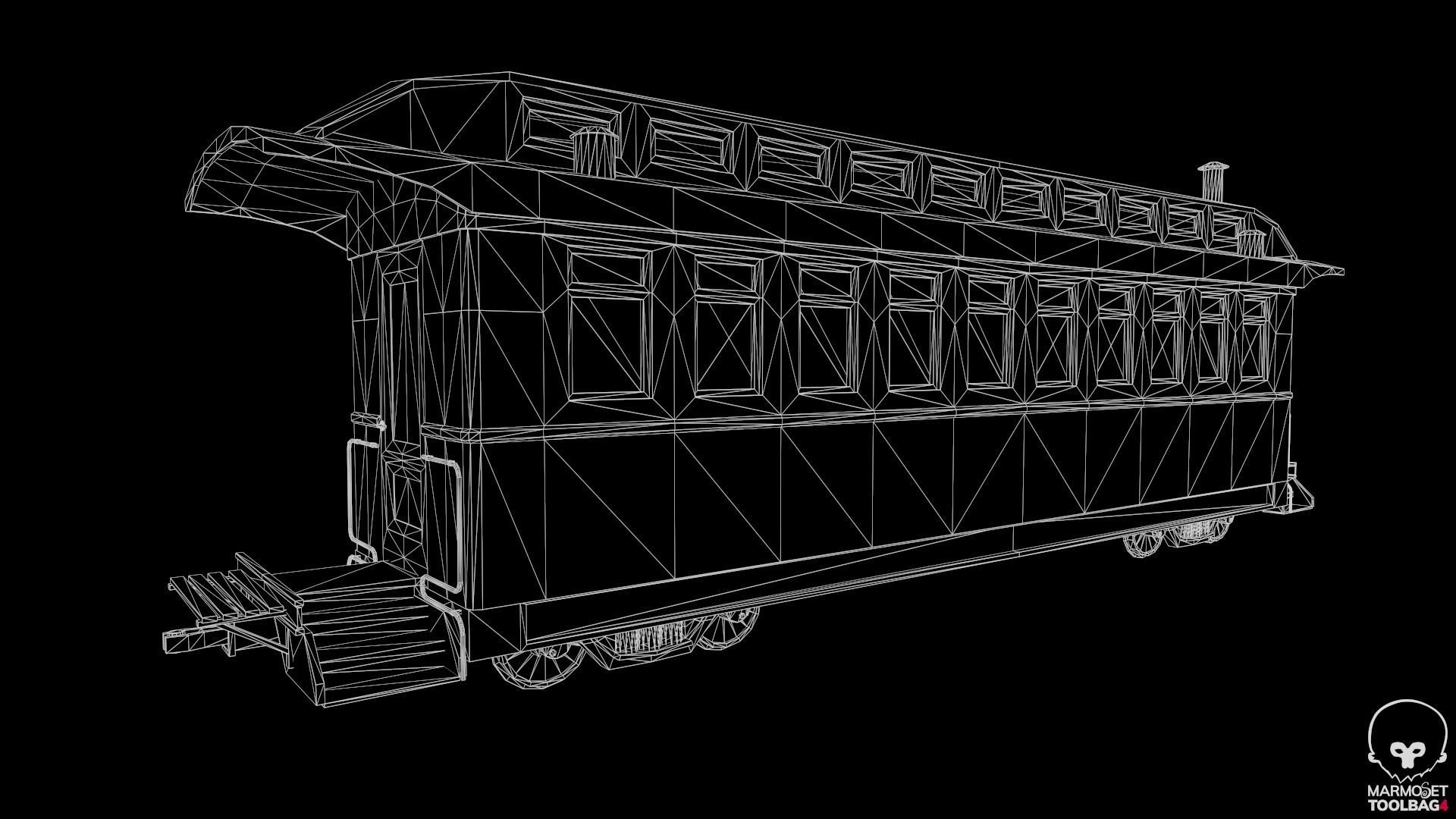 Low Poly Passenger Car Low-poly 3D model_11