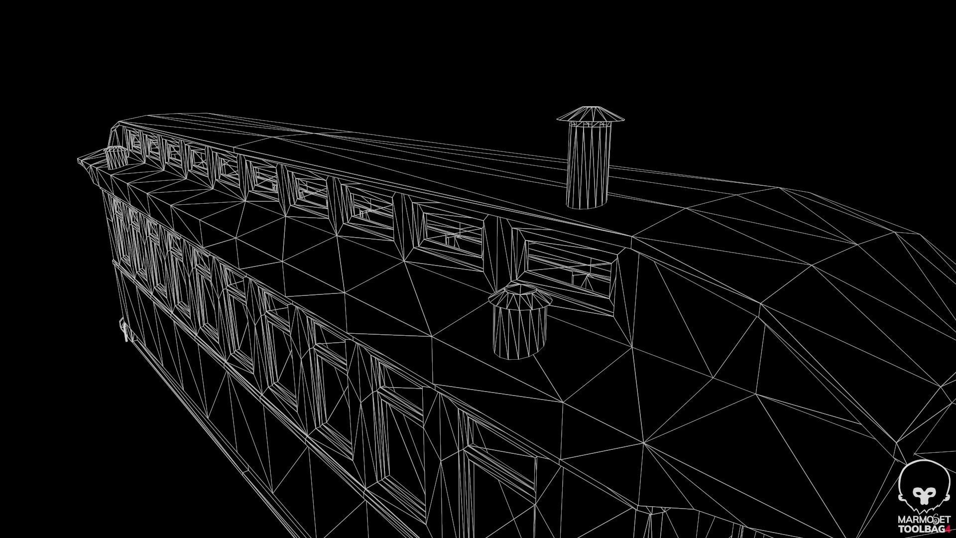 Low Poly Passenger Car Low-poly 3D model_13