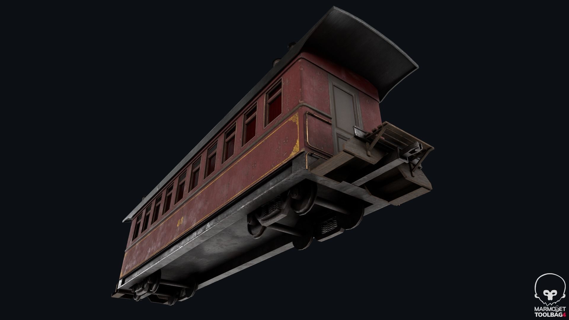 Low Poly Passenger Car Low-poly 3D model_7