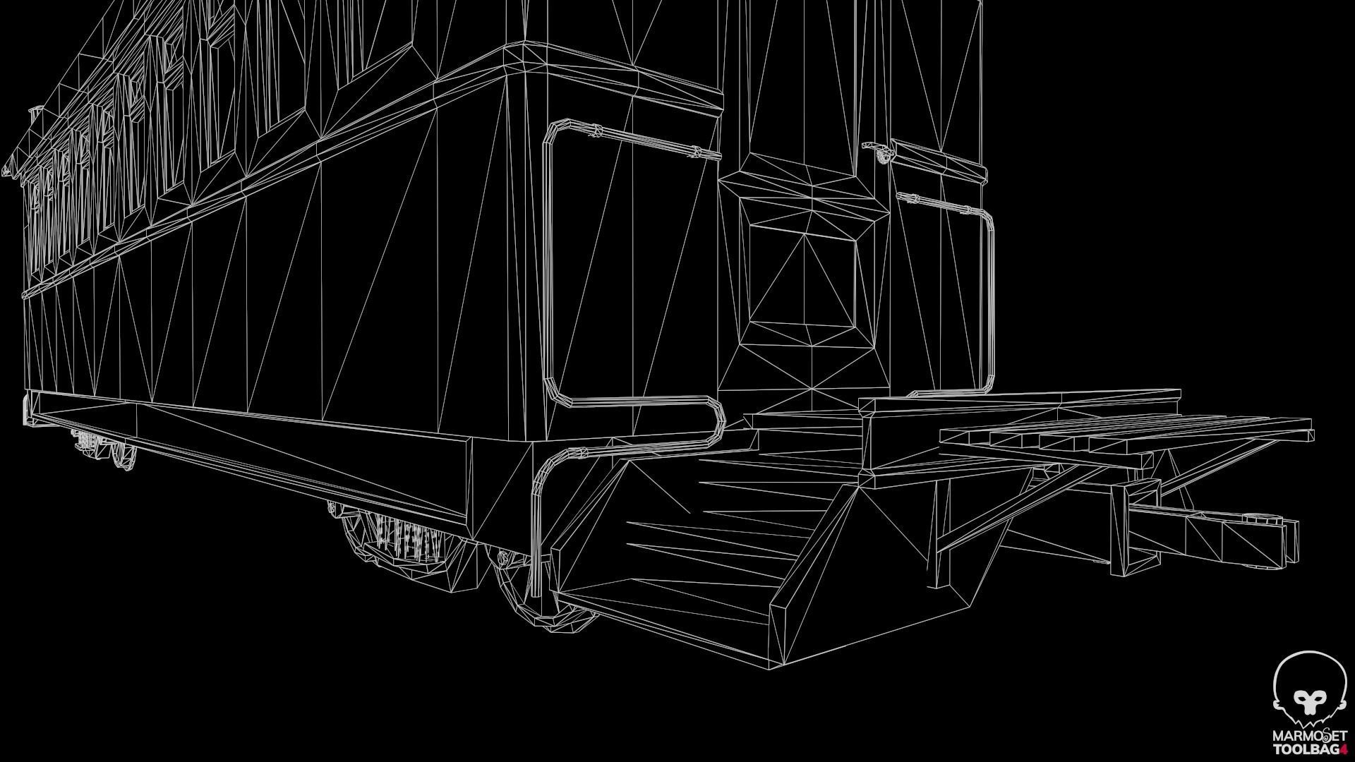 Low Poly Passenger Car Low-poly 3D model_15