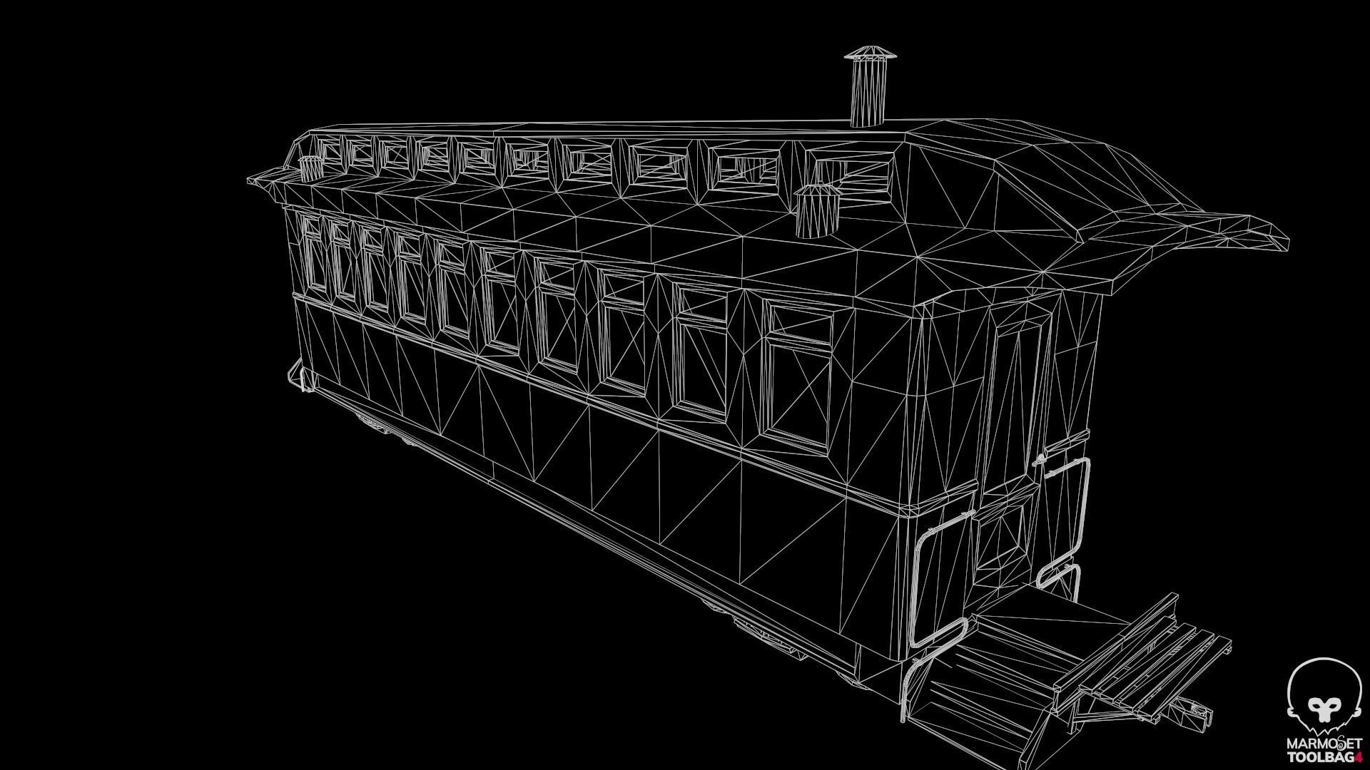 Low Poly Passenger Car Low-poly 3D model_12