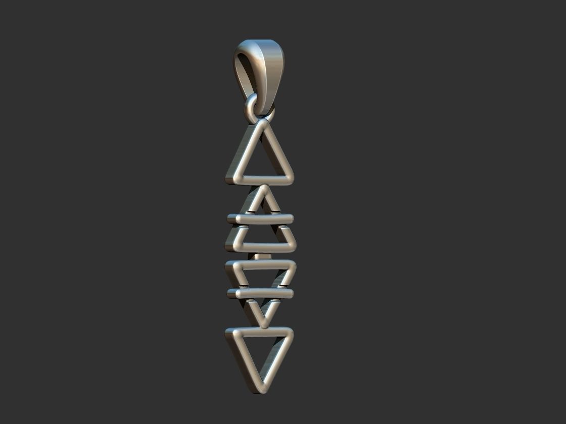Four Elements of Nature Pendant 3D print model_1