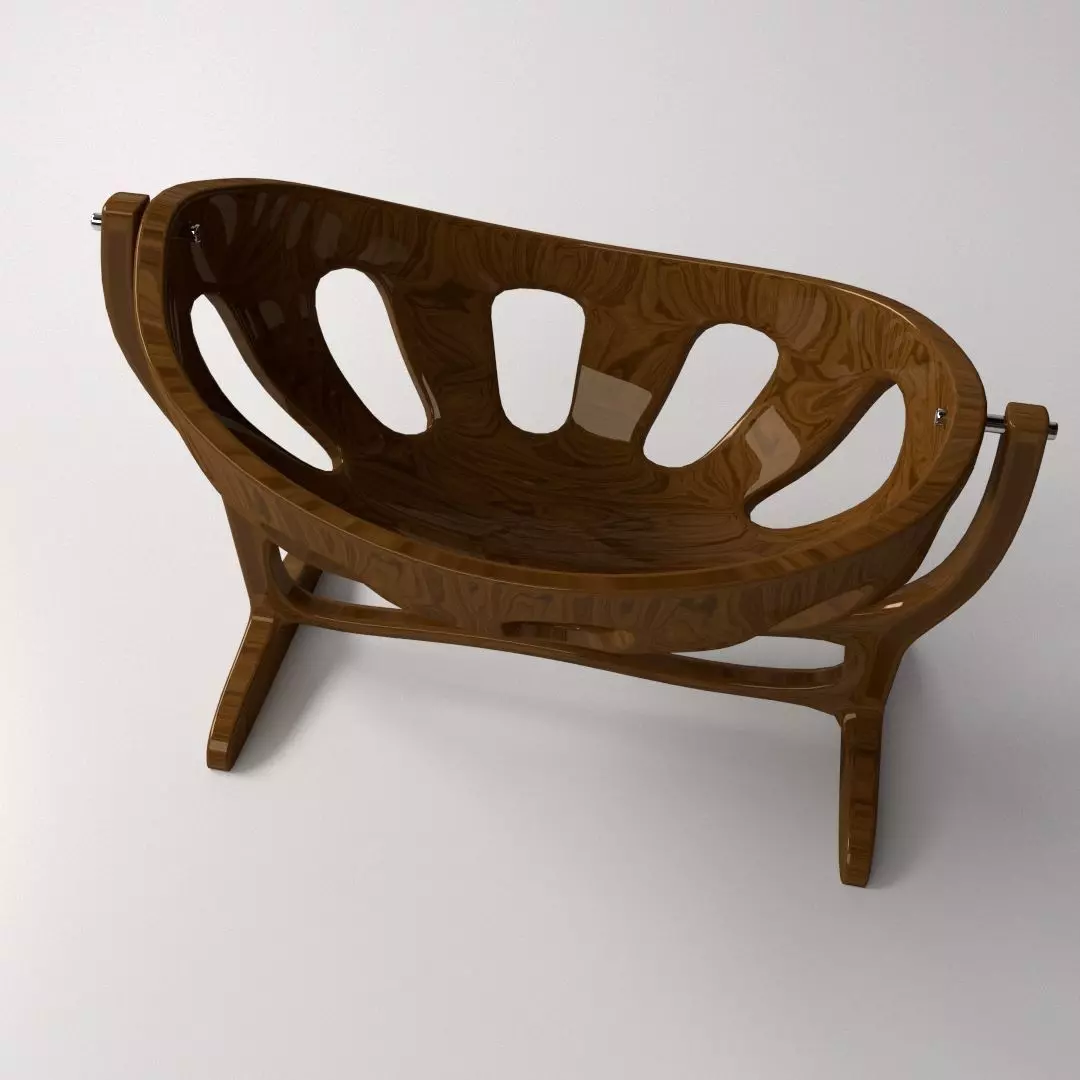 WoodenCrib wooden chair 3D model_0