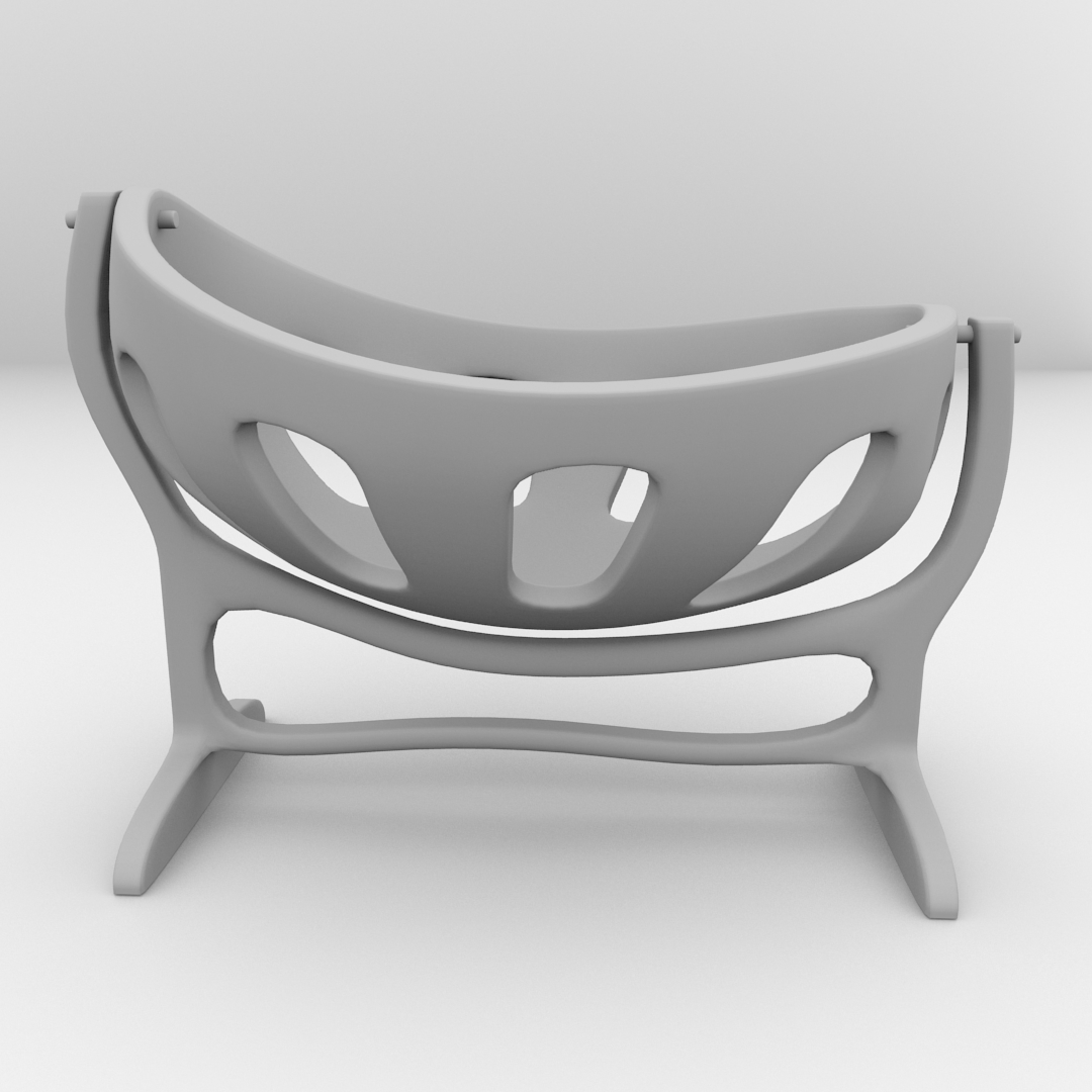 WoodenCrib wooden chair 3D model_3