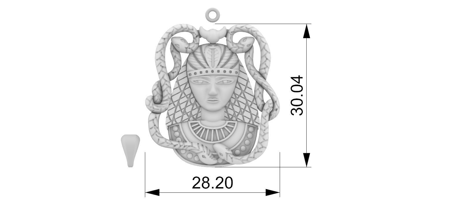 Pharaoh Pendant 3D print model_5