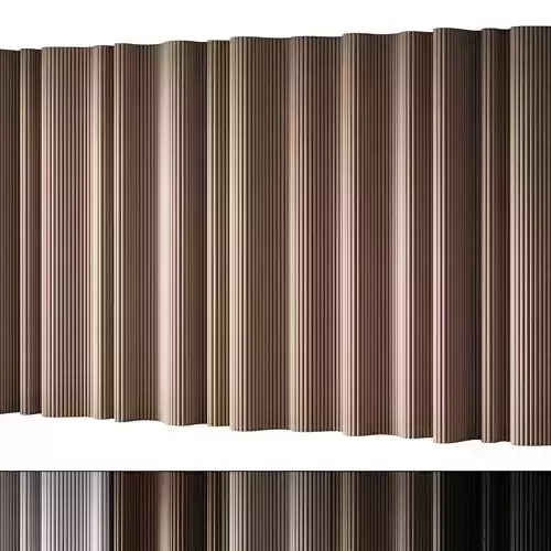 434 wall composition 15 wave fluted wood Reeded Panels 02