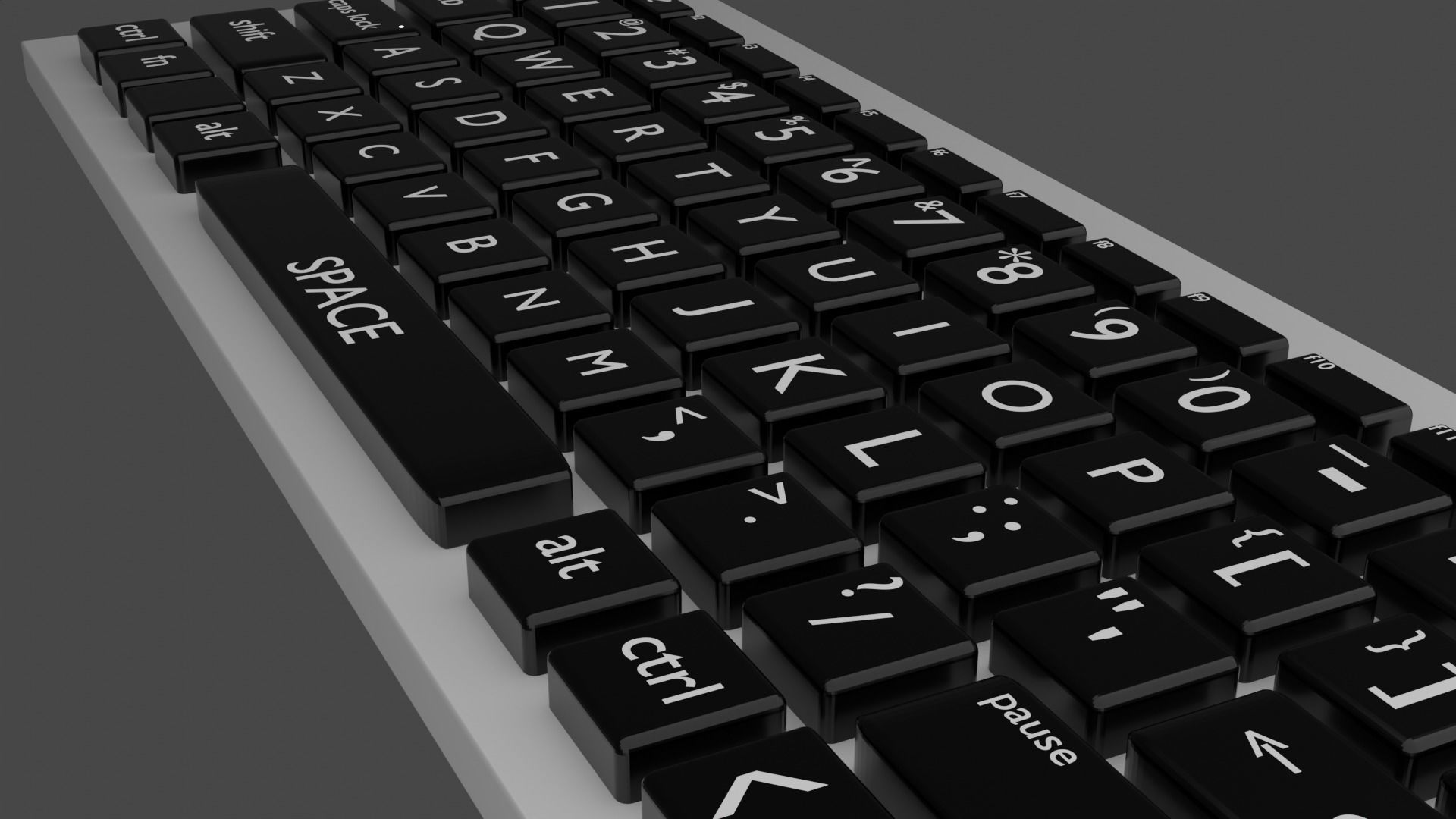 Elegant Ergonomic Keyboard 3D Model Free 3D model_1