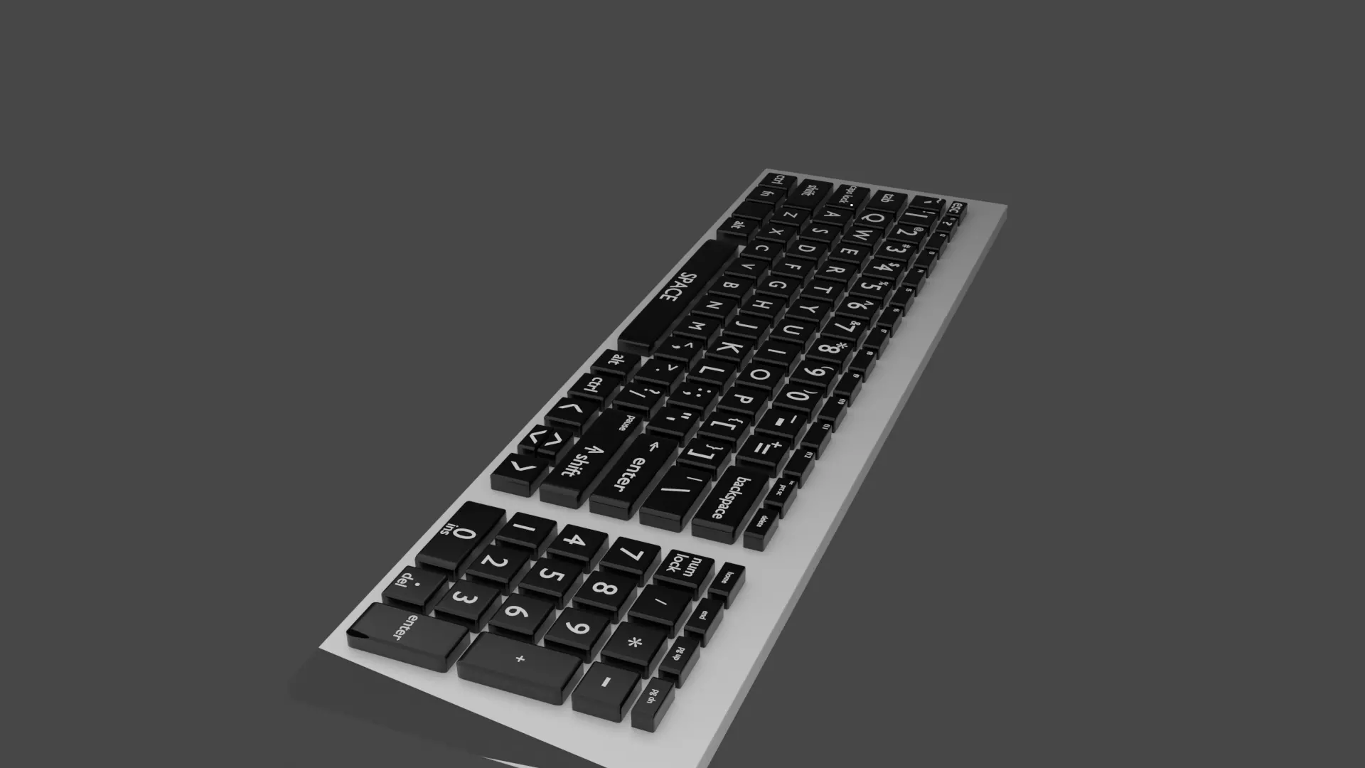 Elegant Ergonomic Keyboard 3D Model Free 3D model_0