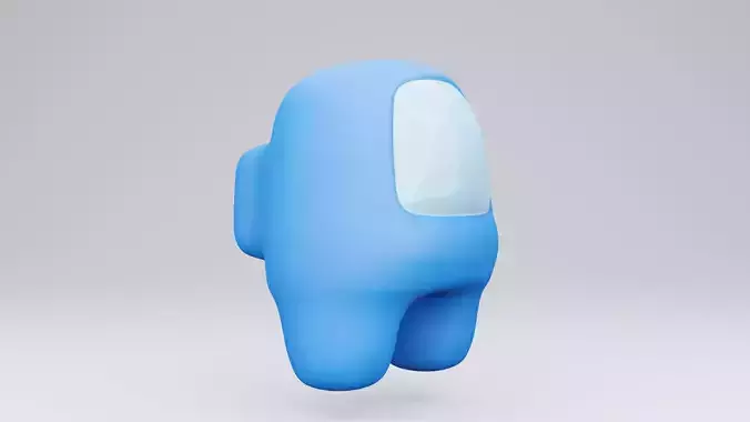 3D render Game Among Us light blue body Free 3D model