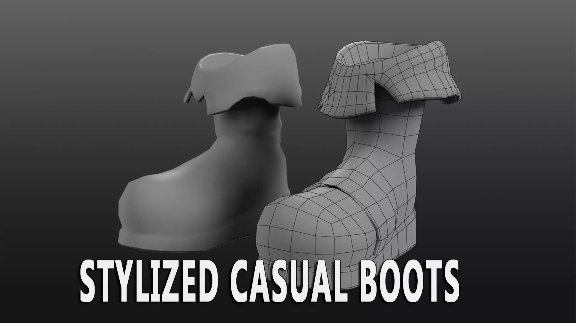 Stylised Casual Boots l Game Ready Model Free sample Free low-poly 3D model