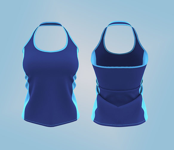 Women Regular Fit Yoga Tanktop Low-poly 3D model