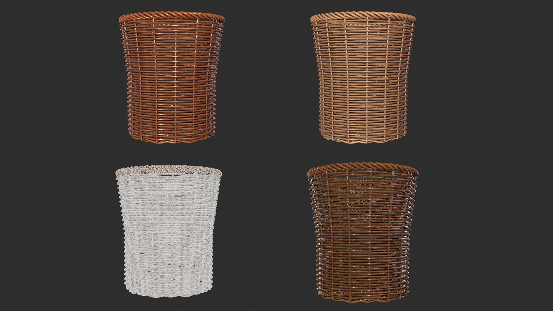 Rattan Basket pack 3D model_8