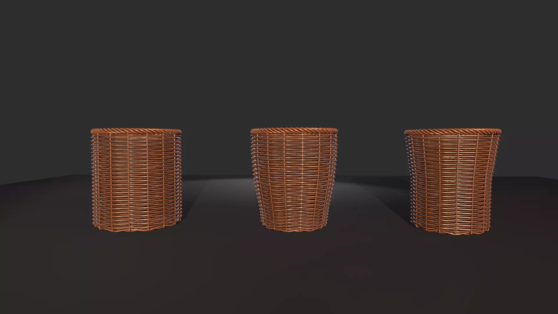 Rattan Basket pack 3D model_0