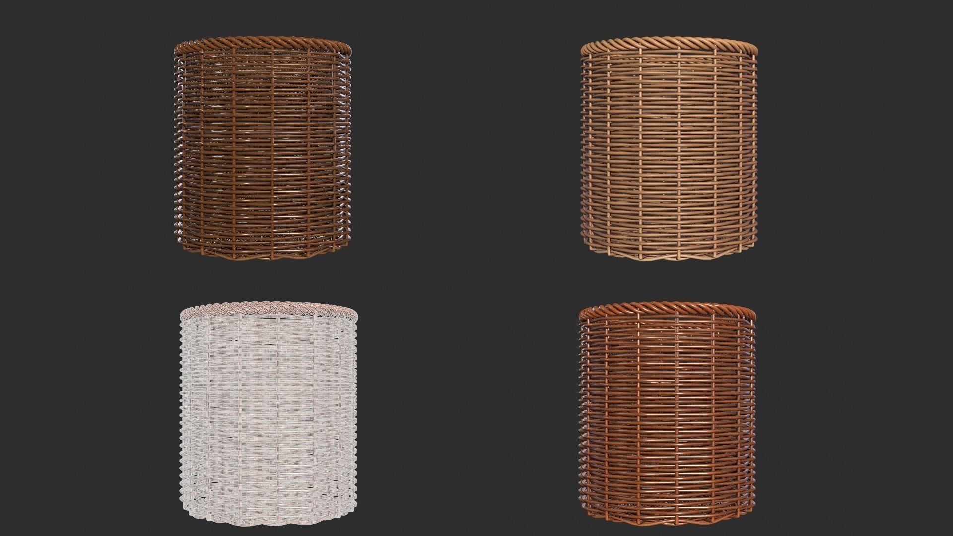 Rattan Basket pack 3D model_4