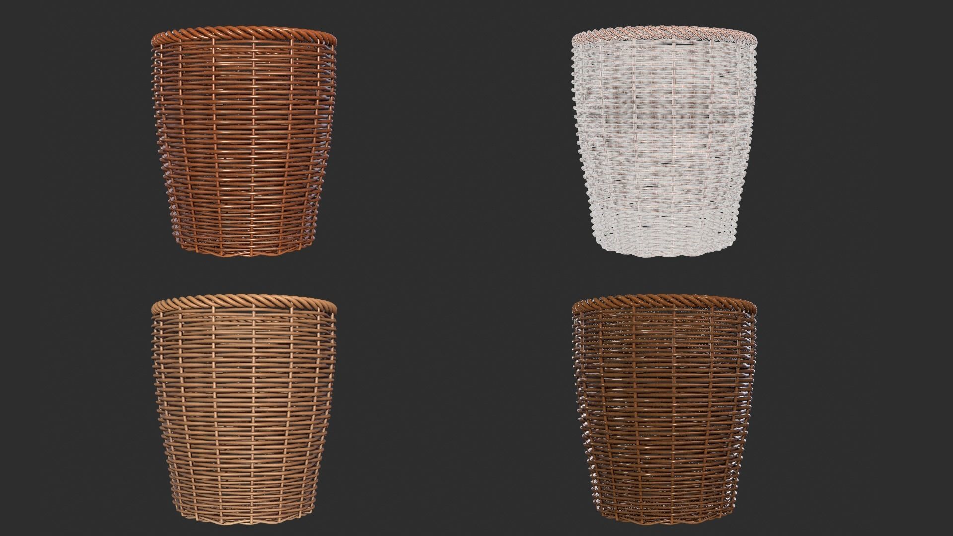 Rattan Basket pack 3D model_6