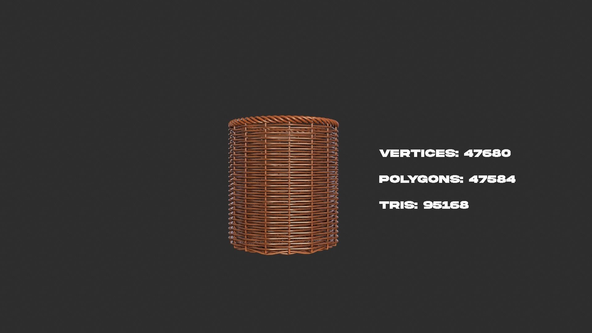 Rattan Basket pack 3D model_3