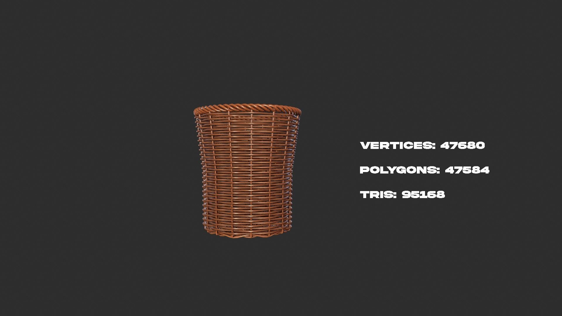 Rattan Basket pack 3D model_7
