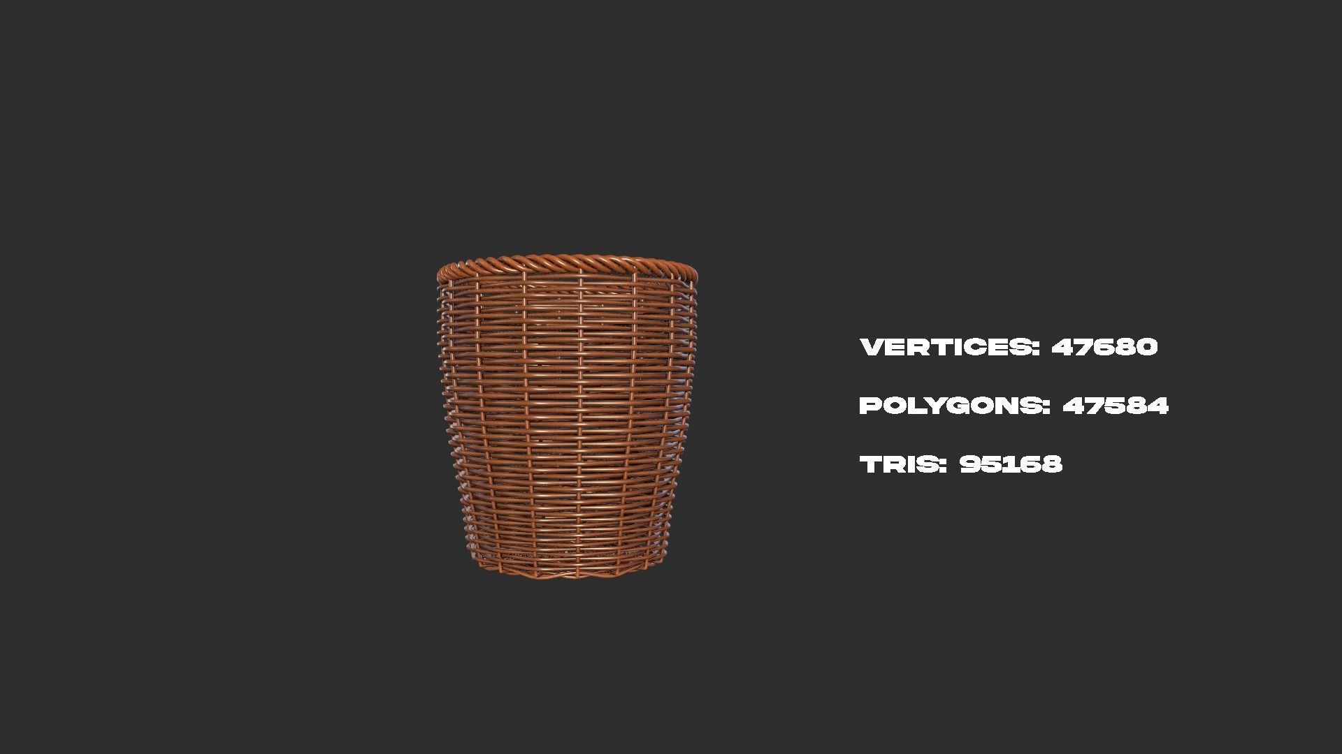 Rattan Basket pack 3D model_5