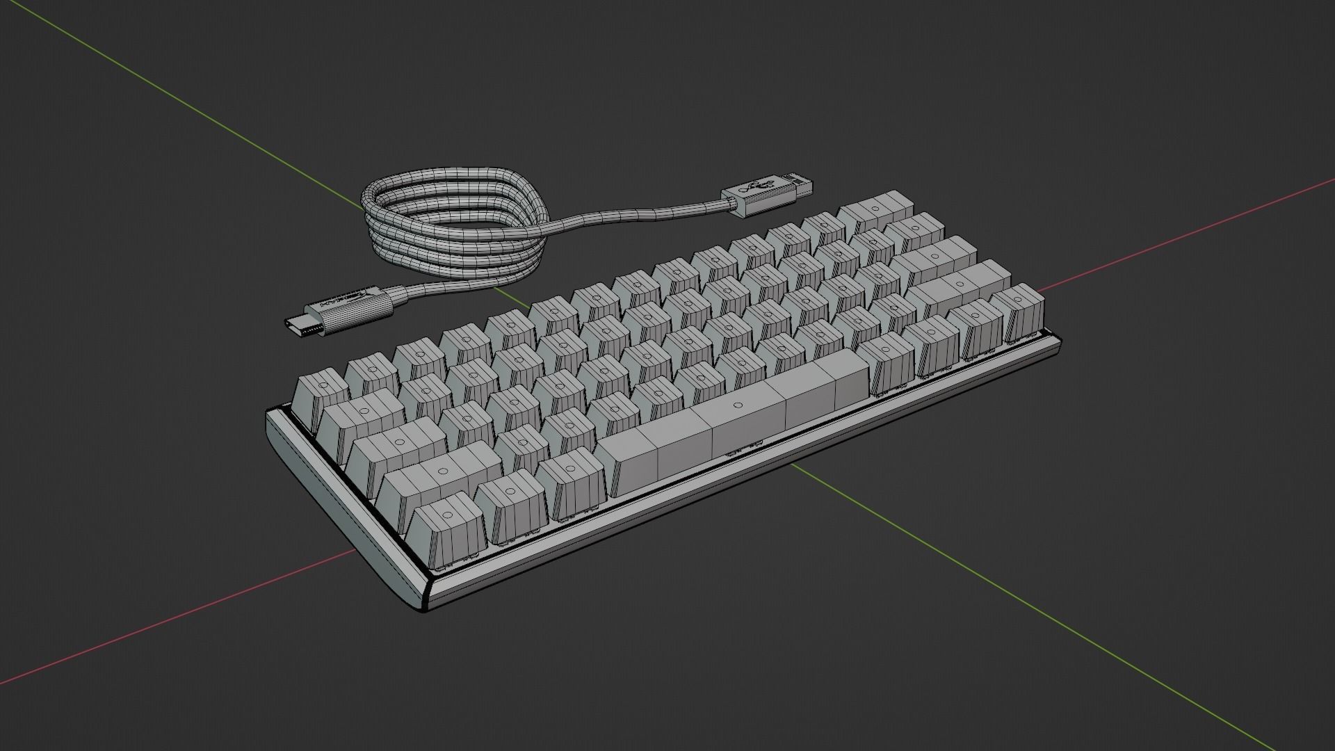 HyperX Alloy Origins 60 RGB Mechanical Gaming Keyboard Free 3D model_1