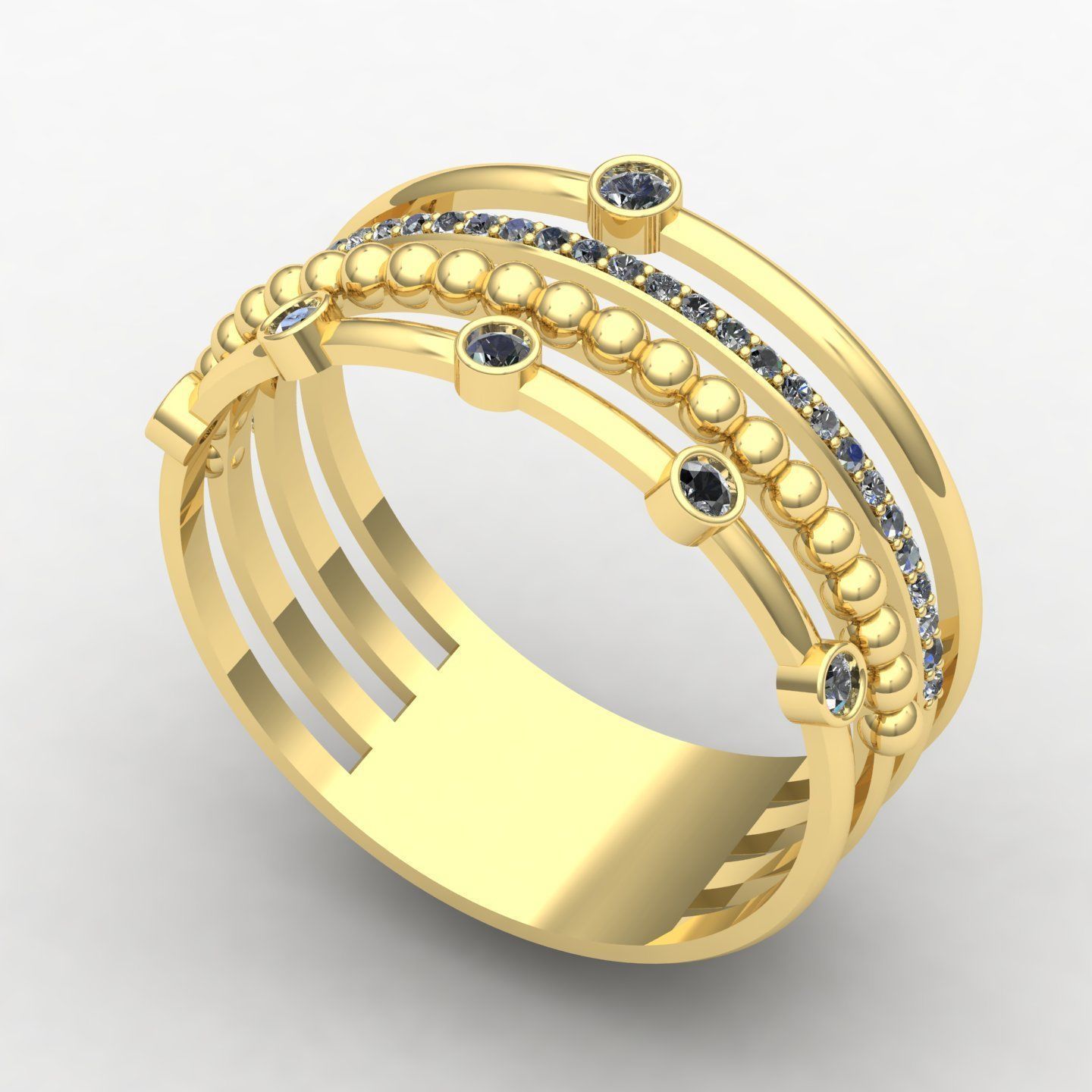Beaded rings  3D print model_9