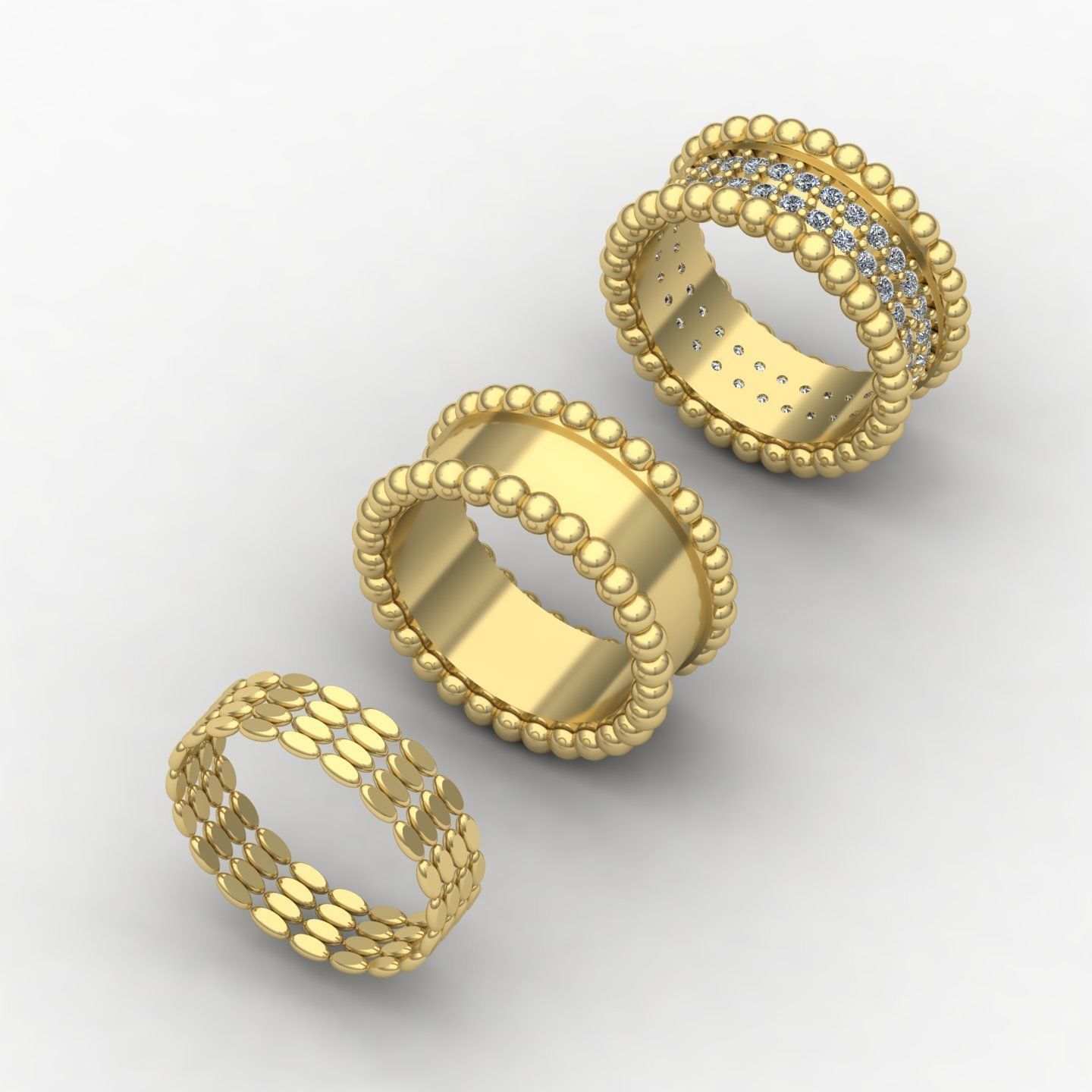 Beaded rings  3D print model_3