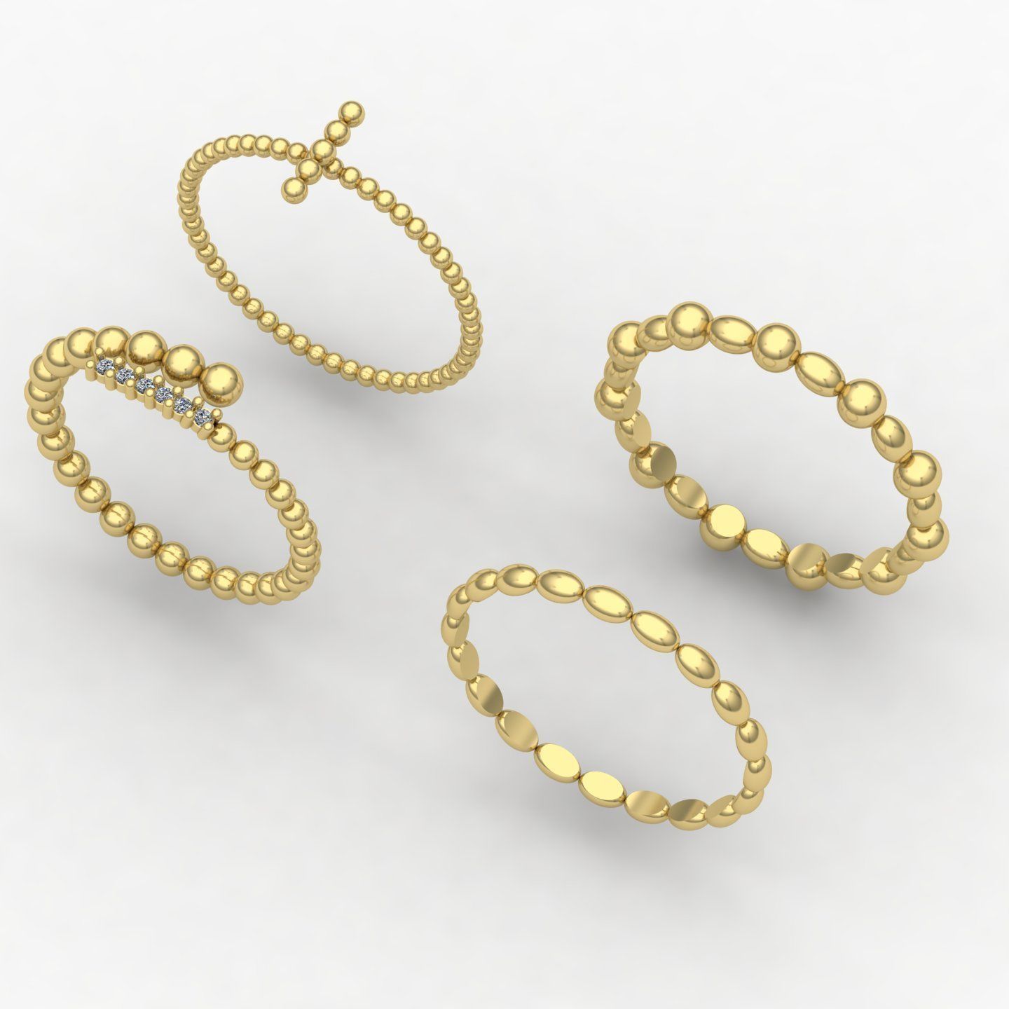 Beaded rings  3D print model_5