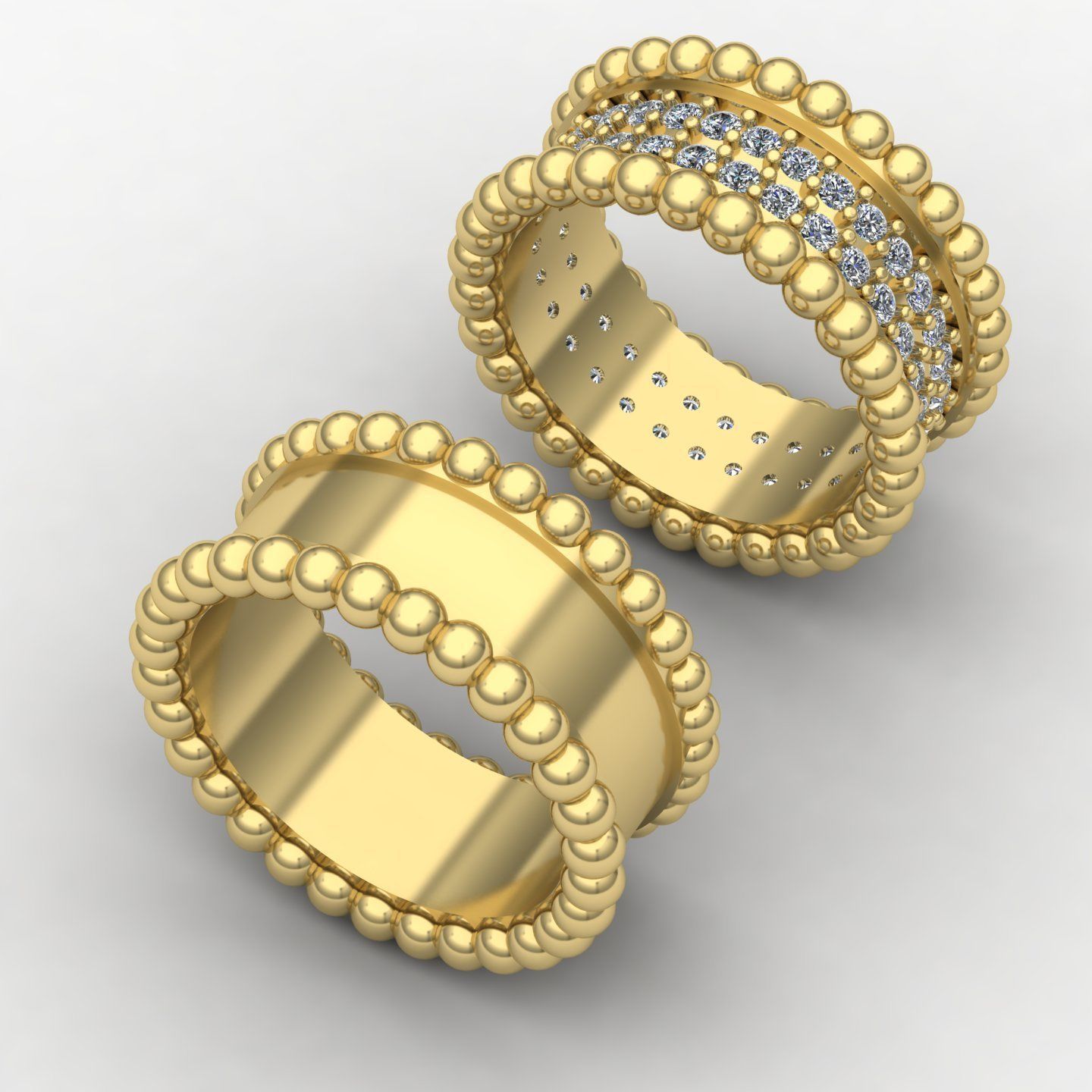 Beaded rings  3D print model_11