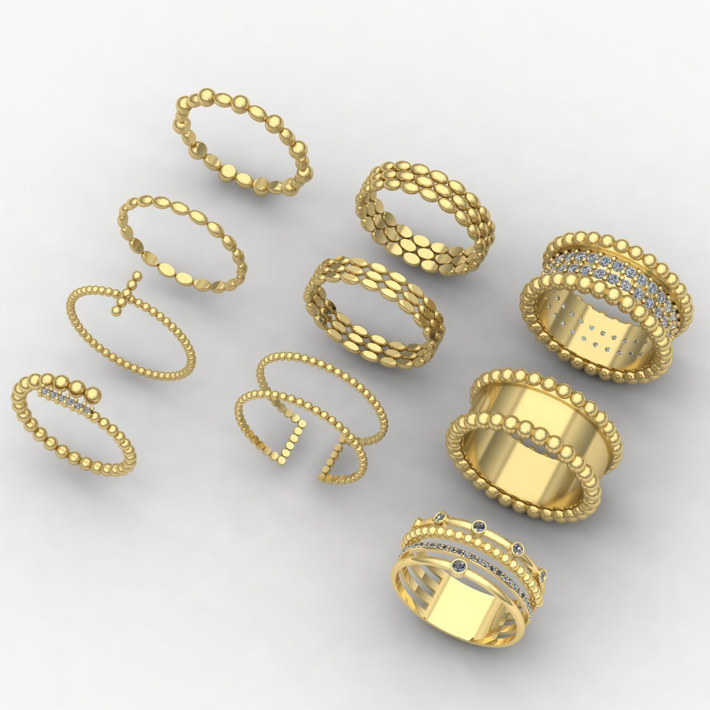 Beaded rings  3D print model_1