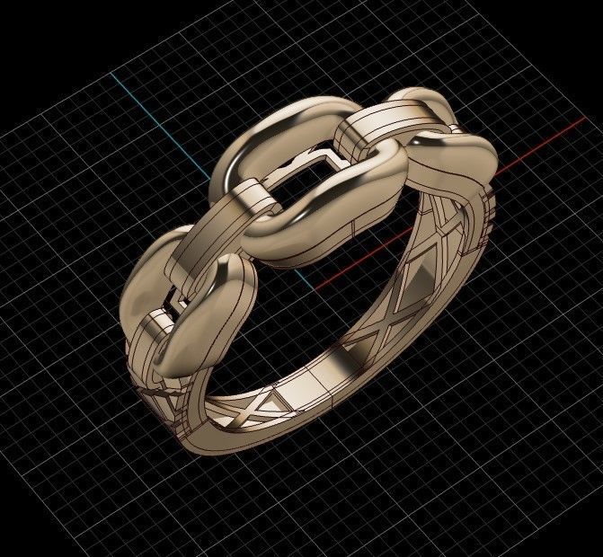 gold rings 3D print model_1