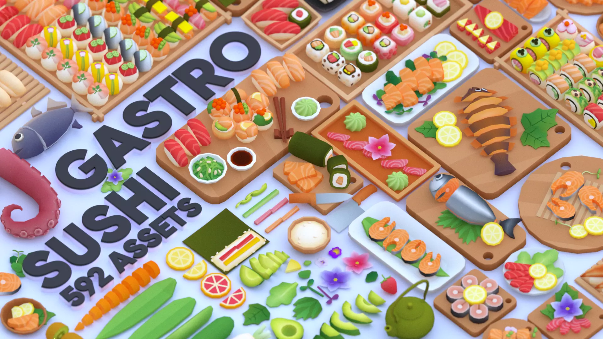 GASTRO Sushi Food Pack Low-poly 3D model