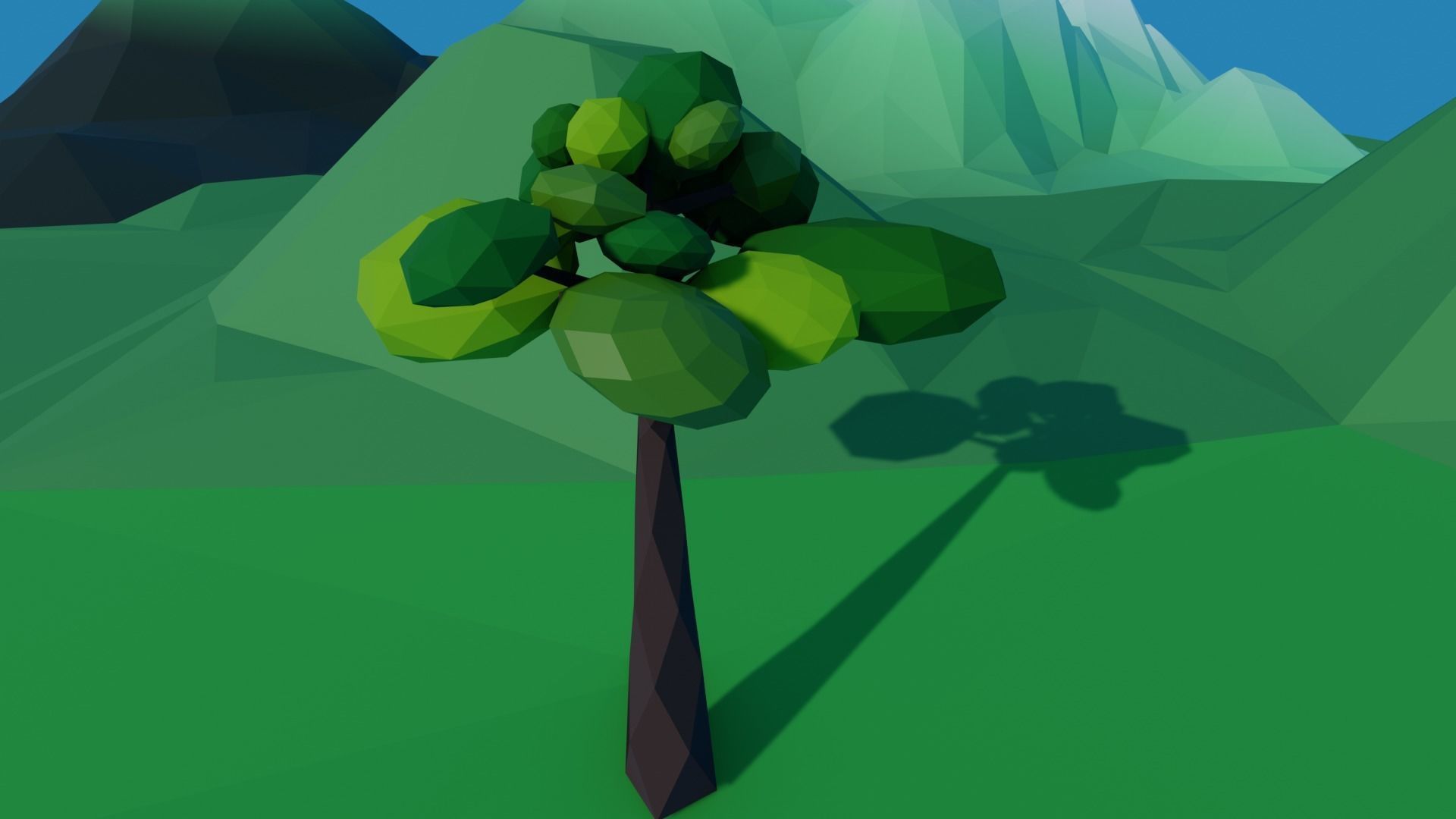 Low Poly Tall Tree Model Low-poly 3D model_1