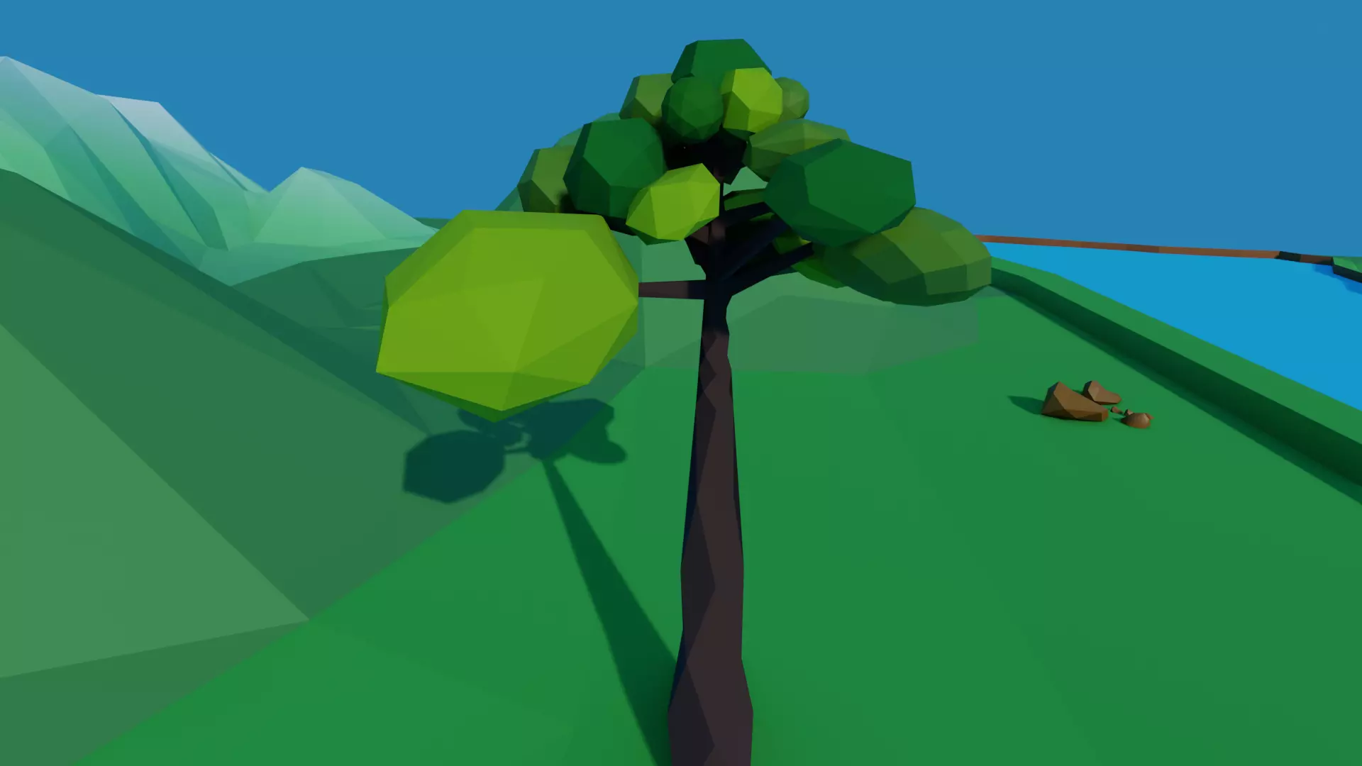 Low Poly Tall Tree Model Low-poly 3D model_0
