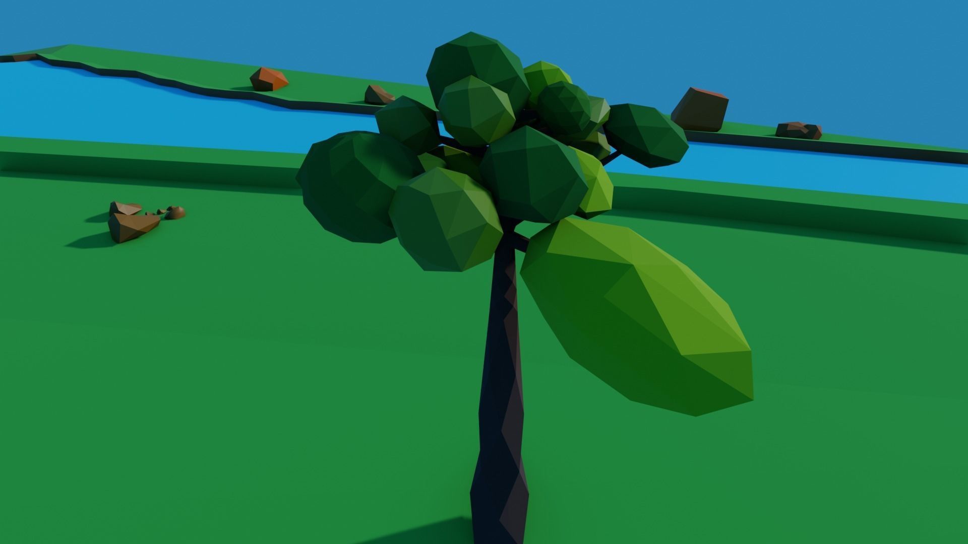 Low Poly Tall Tree Model Low-poly 3D model_4
