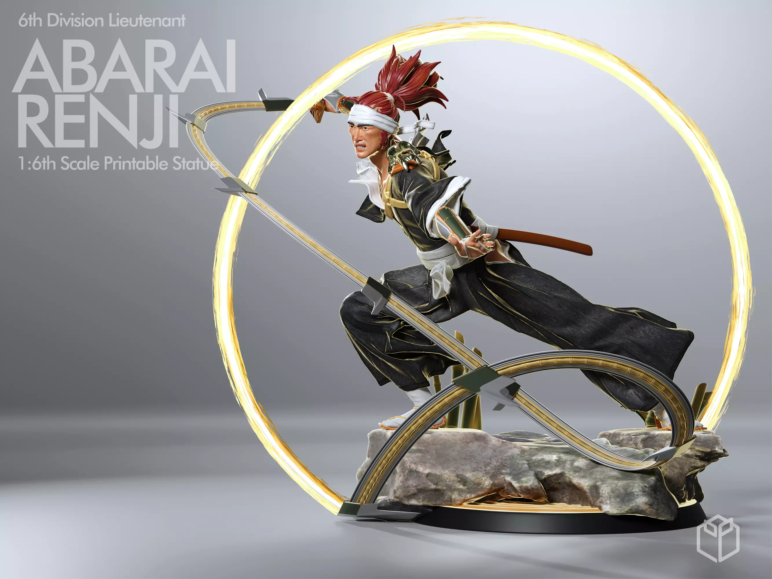 Bleach Renji Figurine Statue Hollowed Presupported 3D Printable 3D print model_0