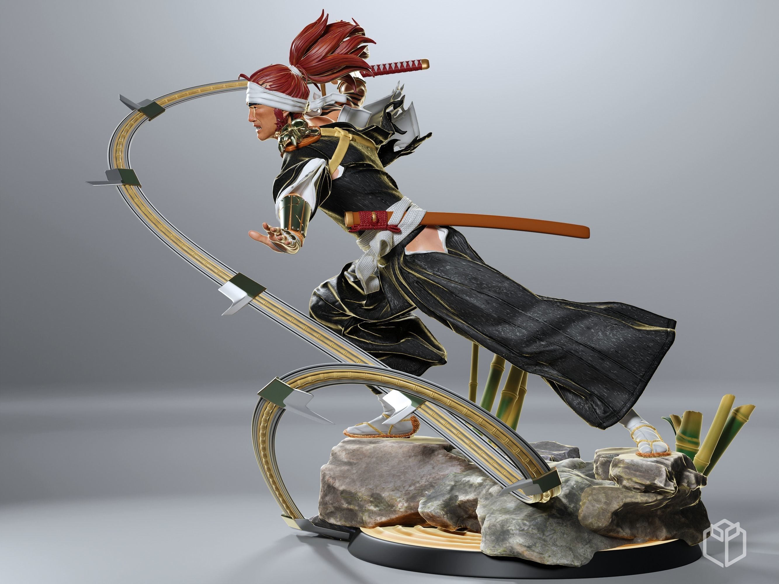 Bleach Renji Figurine Statue Hollowed Presupported 3D Printable 3D print model_8