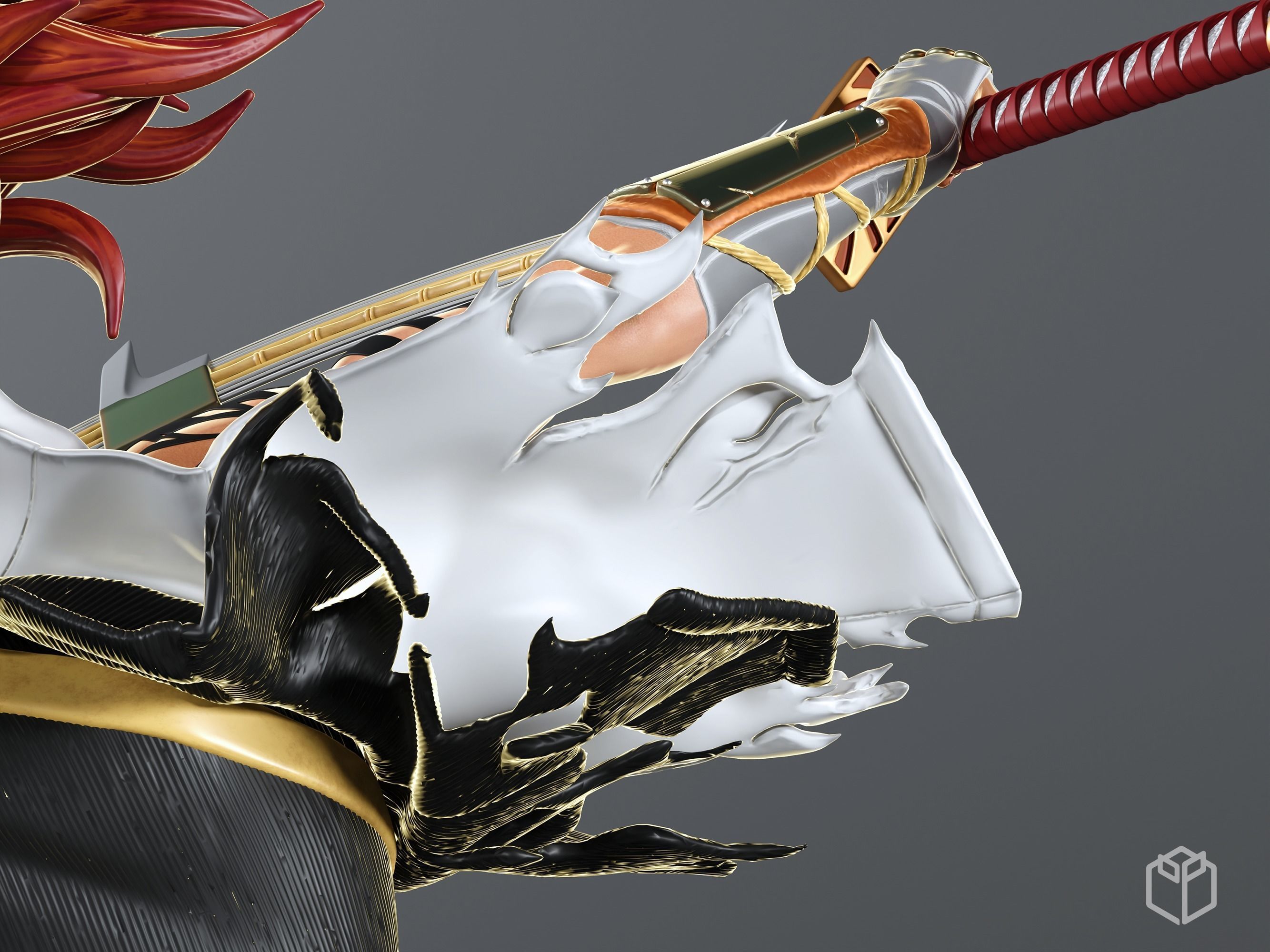 Bleach Renji Figurine Statue Hollowed Presupported 3D Printable 3D print model_12