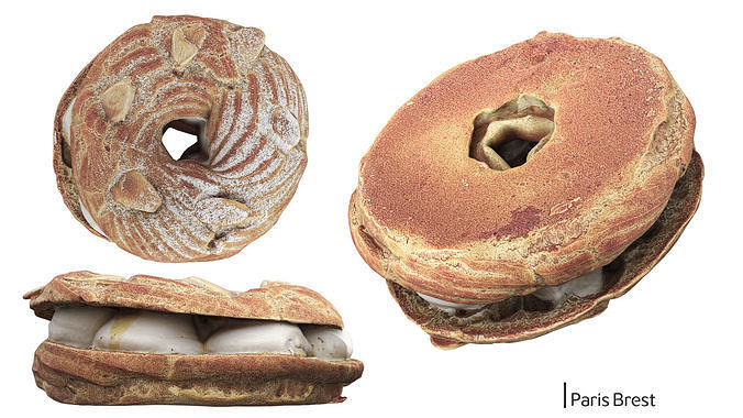Pastry Set 01 Low-poly 3D model 7