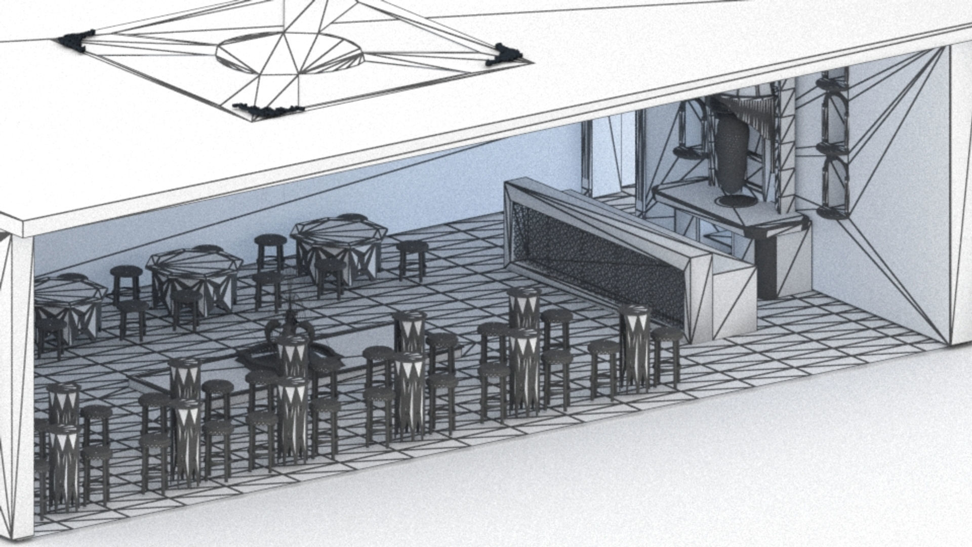 Authentic Restaurant 3D model_6