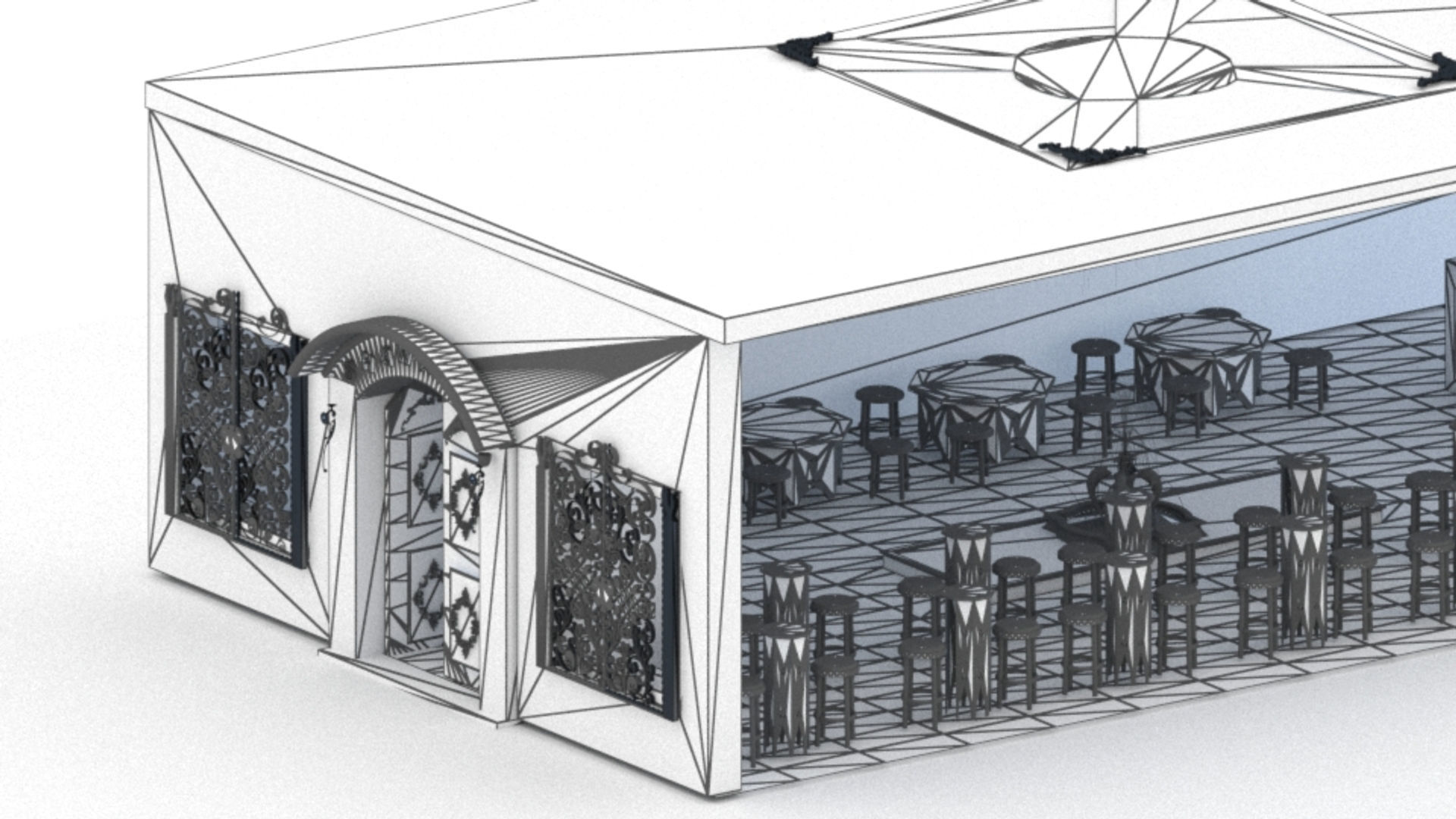 Authentic Restaurant 3D model_5